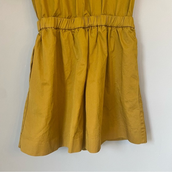 Zara Trafaluc Mustard Yellow, Short-Sleeved, 100% Cotton Skort Romper - Picture 6 of 10